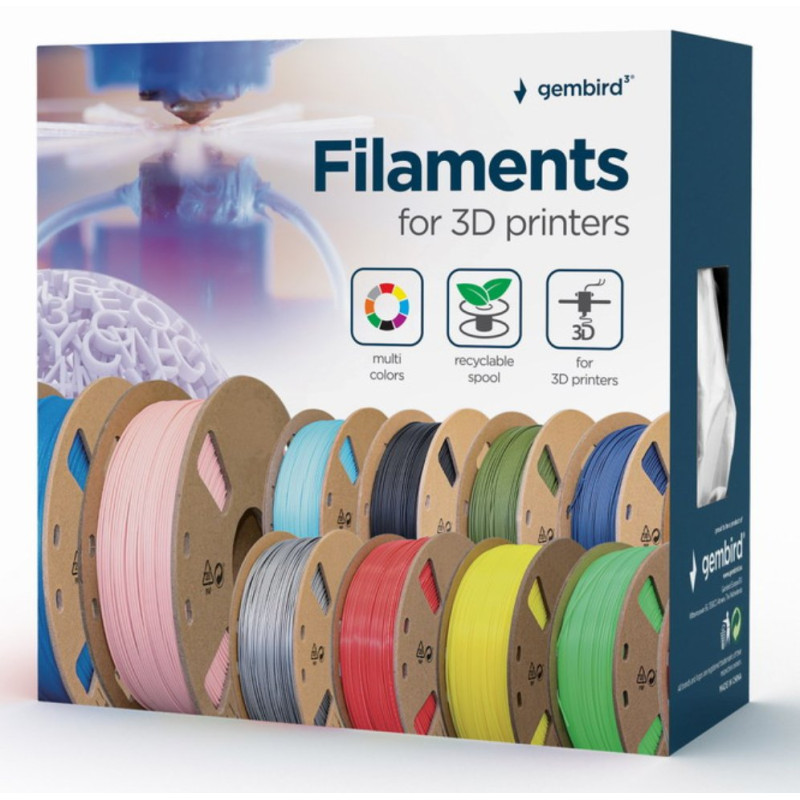 Gembird 3DP-PLA1.75GE-01-B material de impresión 3d Ácido poliláctico (PLA) Azul 330 g