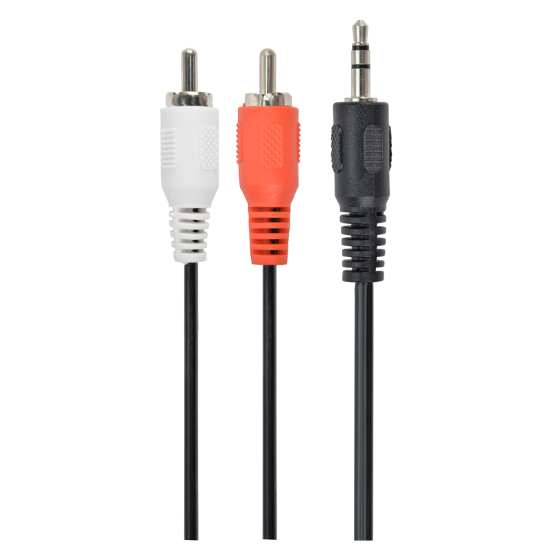 Gembird 2.5m, 3.5mm/2xRCA, M/M cable de audio 2,5 m 3,5mm Negro, Rojo, Blanco