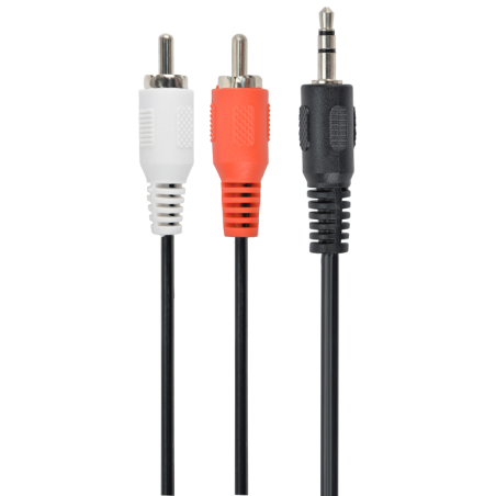 Gembird 2.5m, 3.5mm/2xRCA, M/M cable de audio 2,5 m 3,5mm Negro, Rojo,