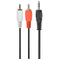 Gembird 2.5m, 3.5mm/2xRCA, M/M cable de audio 2,5 m 3,5mm Negro, Rojo, Blanco