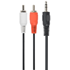 Gembird 5m, 3.5mm/2xRCA, M/M cable de audio 3,5mm Negro, Rojo, Blanco