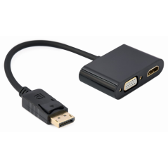 Gembird A-DPM-HDMIFVGAF-01 cable DisplayPort 0,1 m Negro