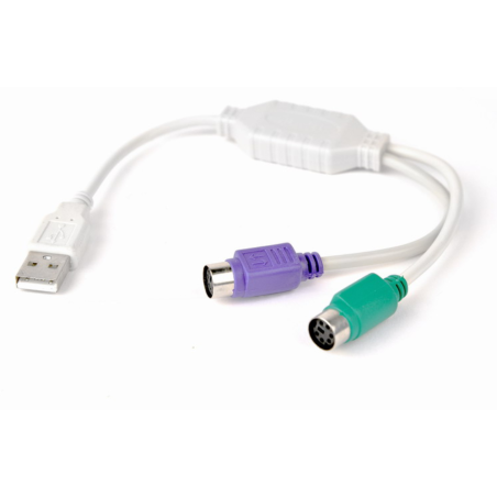 Gembird UAPS12 cable ps/2 0,3 m 2x 6-p Mini-DIN USB A Blanco