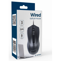 Gembird MUS-3B-01 ratón Oficina Ambidextro USB tipo A Óptico 1000 DPI