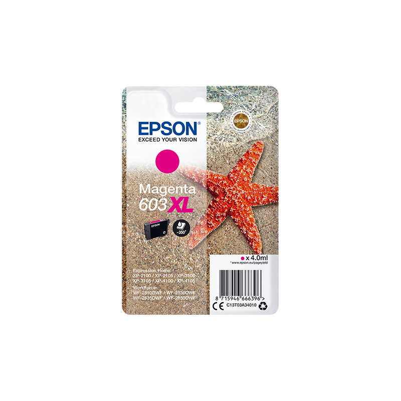 Cartucho tinta epson c13t03a34010 singlepack magenta 603xl estrella de mar Cartucho tinta epson c13t03a34010 singlepack magenta 603xl estrella de mar
