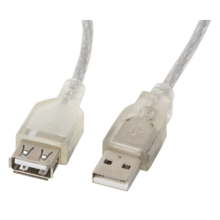 Lanberg CA-USBE-12CC-0018-TR cable USB USB 2.0 1,8 m USB A Transparent