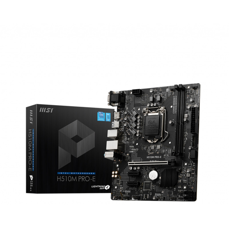 Placa base msi intel h510m pro - e socket 1200 - ddr4 x2 - max 64gb - 2933 mhz - hdmi - vga - matx