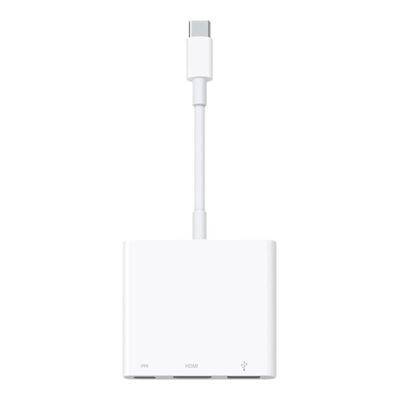 Adaptador usb tipo c a hdmi - usb tipo a - usb tipo c apple macho - hembra - blanco