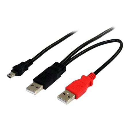 Cable mini usb tipo b a 2x usb tipo a startech 1.8m - macho - macho - 