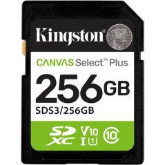 Tarjeta memoria sdxc 256gb kingston canvas select plus uhs - i clase 1