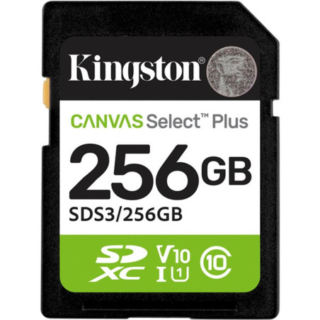 Tarjeta memoria sdxc 256gb kingston canvas select plus uhs - i clase 1
