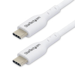 Cable usb tipo c startech 1m - macho - macho - blanco