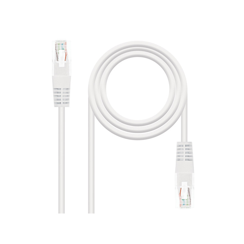 CABLE DE RED LATIGUILLO RJ45 UTP CAT6 AWG24 1 M BLANCO NANOCABLE