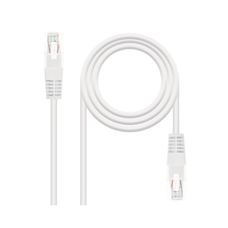 CABLE DE RED LATIGUILLO RJ45 UTP CAT6 AWG24 1 M BLANCO NANOCABLE