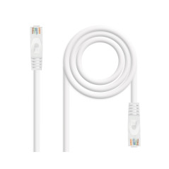 CABLE DE RED LATIGUILLO RJ45 UTP CAT6A AWG24 0.5 M BLANCO NANOCABLE