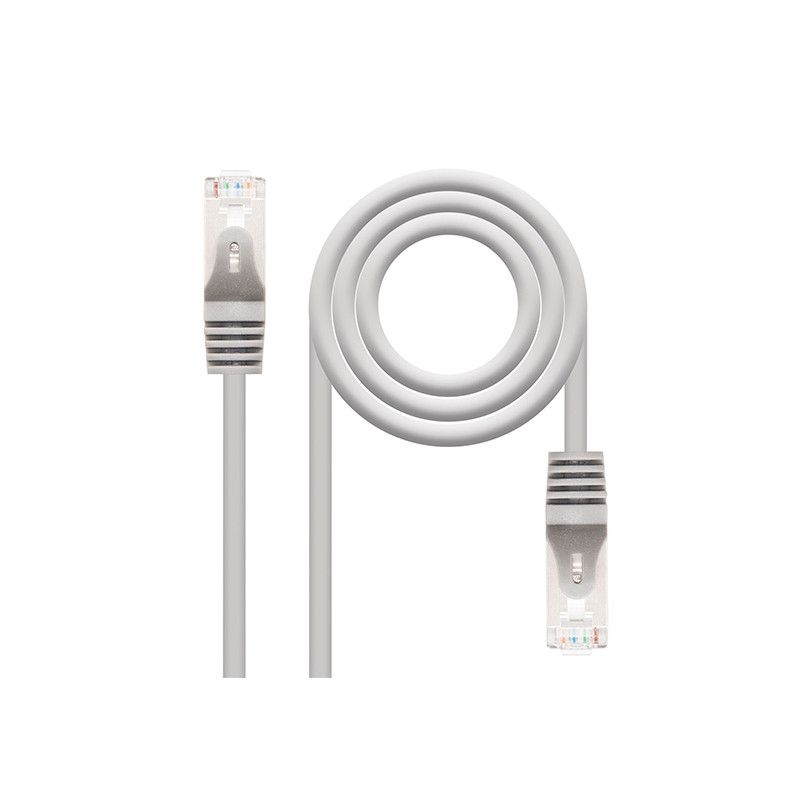 CABLE DE RED LATIGUILLO RJ45 CAT.5E FTP AWG24 2M GRIS NANOCABLE