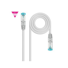 CABLE DE RED LATIGUILLO 600MHZ LSZH SFTP PIMF CAT7 AWG26 1 M GRIS NANO
