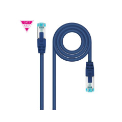 CABLE DE RED LATIGUILLO 600MHZ LSZH SFTP PIMF CAT7 AWG26 0.25 M AZUL N