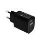 CARGADOR PARED/VIAJE USB-C/PD + USB-A 20W NEGRO LEOTEC