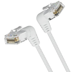 CABLE DE RED LATIGUILLO ACODADO RJ45 UTP CAT6A AWG32 1 M BLANCO VENTIO