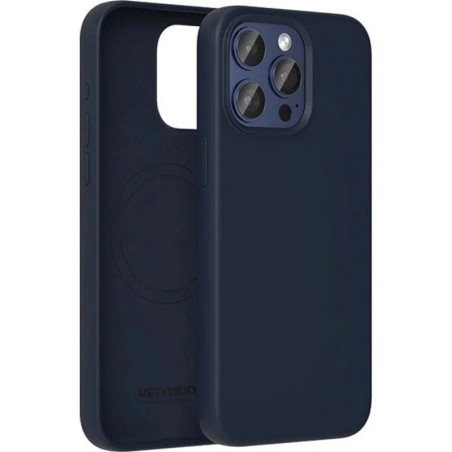 FUNDA SILICONA MAGSAFE IPHONE 15 PLUS AZUL MEDIANOCHE VENTION