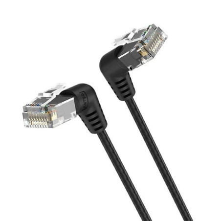 CABLE DE RED LATIGUILLO ACODADO RJ45 UTP CAT6A AWG32 0.5 M NEGRO VENTI