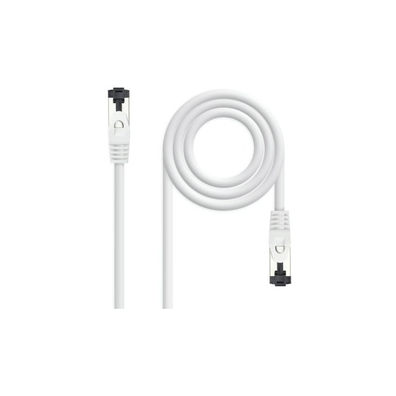 CABLE DE RED LATIGUILLO SSTP CAT8.1 AWG26 0.50 M BLANCO NANOCABLE