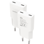 CARGADOR PARED 2XUSB-C PD 25W BLANCO NANOCABLE