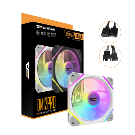 VENTILADOR AUXILIAR DM-12 120 PRO A-RGB BLANCO DARKFLASH