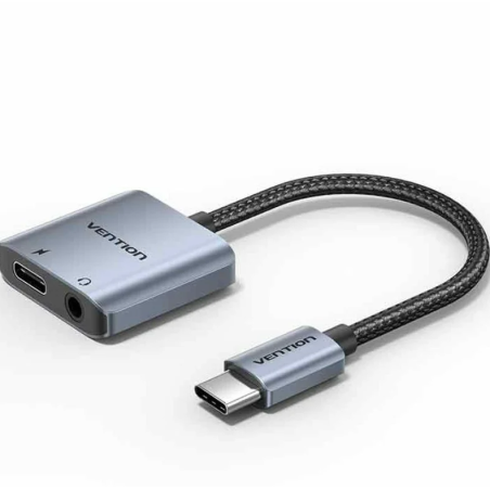 ADAPTADOR AUDIO USB-C/M JACK 3.5/H GRIS VENTION
