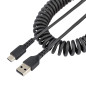 Cable usb tipo a a usb tipo c startech 0.50m - macho - macho - negro rizado