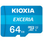 Tarjeta memoria micro sd kioxia 64gb exceria uhs - i c10 r100 con adaptador