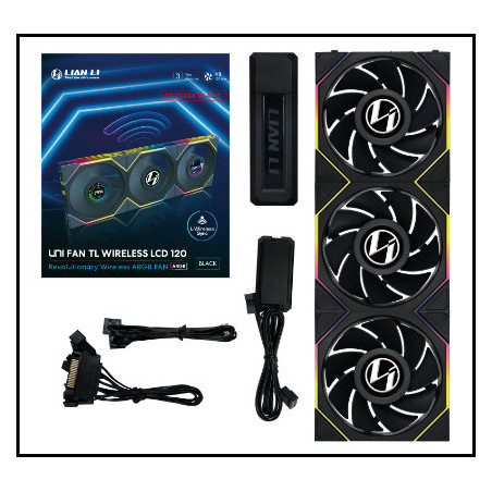 Ventilador caja gaming lian li unifan tl - lcd inalambrico argb 3x 120