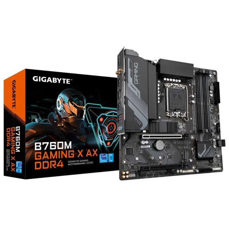 Placa base gigabyte b760m gaming x ax ddr4 1700 micro atx - 4 x ddr4 - 4 x sata - 1 x dp - 1 x hdmi - 3 x usb 3.2 - 5 x usb 2.0