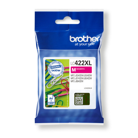 Cartucho tinta brother lc422xlm magenta 1500 paginas