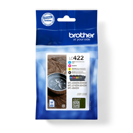 Pack cartuchos tinta brother lc422val negro cian magenta amarillo 550 