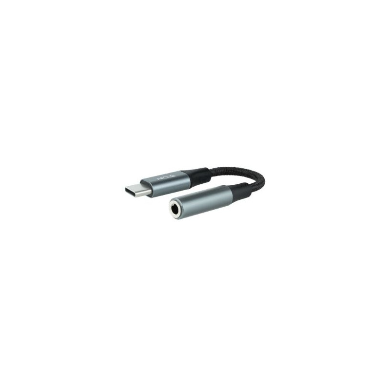 CABLE ADAPTADOR AUDIO USB-C/M A JACK 3.5/H 11CM NEGRO/GRIS NANOCABLE