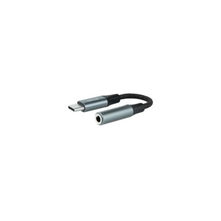 CABLE ADAPTADOR AUDIO USB-C/M A JACK 3.5/H 11CM NEGRO/GRIS NANOCABLE