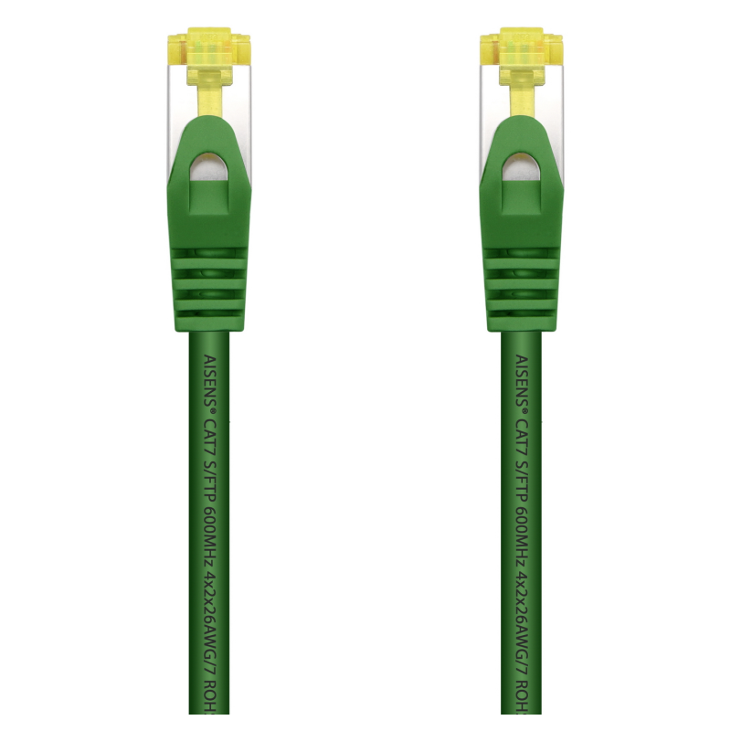 AISENS Cable De Red Latiguillo RJ45 LSZH Cat.7 600 MHz S/FTP PIMF AWG26, Verde, 2.0 m