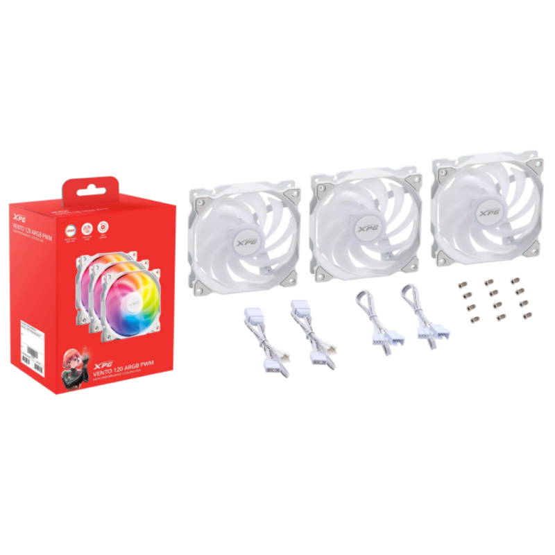XPG VENTO 120 ARGB PWM Carcasa del ordenador Ventilador 12 cm 3 pieza(s)