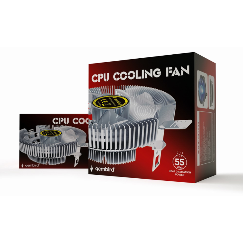 Gembird CPU-HURACAN-X40 sistema de refrigeración para ordenador Procesador Refrigerador de aire 9 cm Transparente