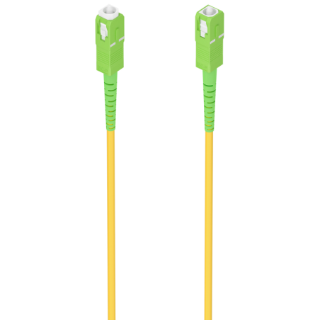 AISENS Cable Fibra Óptica Latiguillo G657A2 3.0 9/125 SMF Simplex CPR DCA LSZH, SC/APC-SC/APC, Amarillo, 3.0m