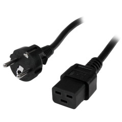 Cable schuko a c19 startech 2m - macho - hembra - negro
