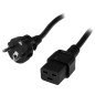 Cable schuko a c19 startech 2m - macho - hembra - negro