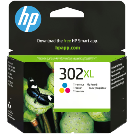 HP Cartucho de tinta original 302XL de alta capacidad tricolor
