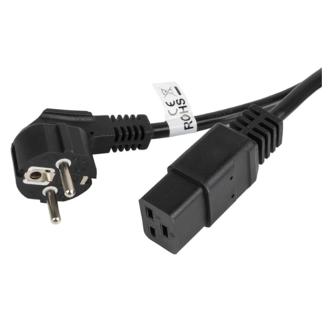 Lanberg CA-C19C-10CC-0018-BK cable de transmisión Negro 1,8 m CEE7/7 C19 acoplador