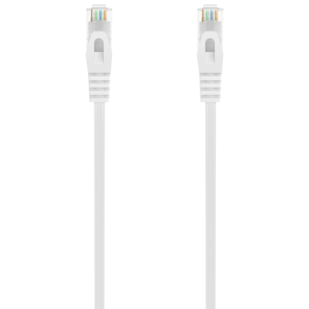 AISENS Cable de Red Latiguillo RJ45 LSZH Cat.6A 500 Mhz UTP AWG24, Blanco, 0.5M