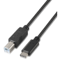 AISENS A107-0054 cable USB USB 2.0 2 m USB C USB B Negro