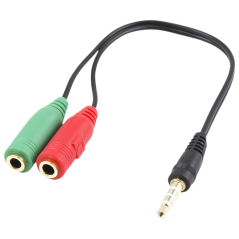 Ewent EC1640 cable de audio 0,15 m 3,5mm 2 x 3.5mm Negro, Verde, Rojo