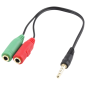 Ewent EC1640 cable de audio 0,15 m 3,5mm 2 x 3.5mm Negro, Verde, Rojo